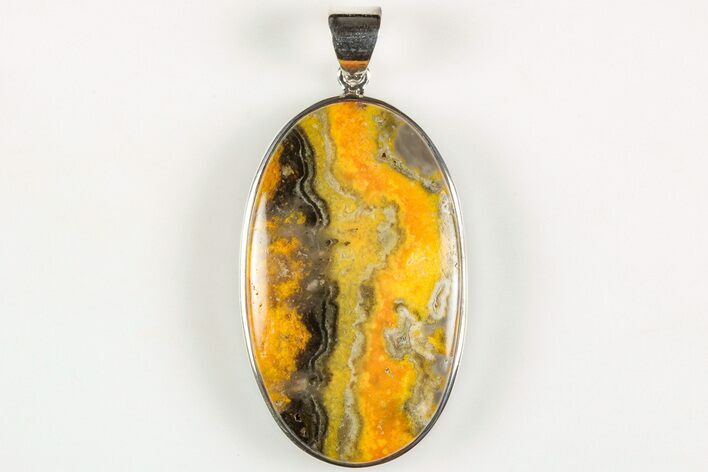 Bumblebee Jasper Pendant (Necklace) - Sterling Silver #205816